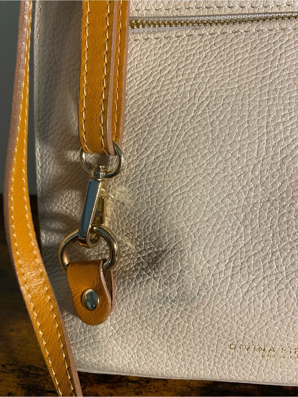 Divina Firenze Two-Tone Leather Backpack Made in Italy